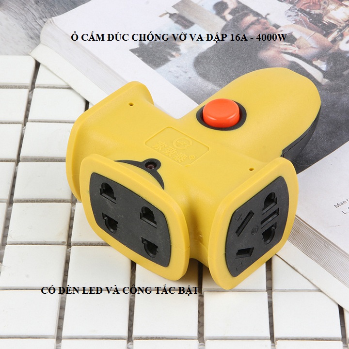 ổ cắm đúc nguyên khối 14 lỗ lõi đồng chống vỡ