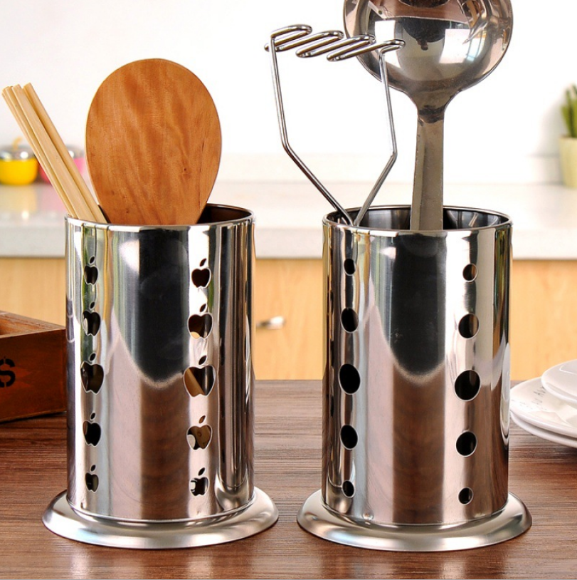 Ống đựng đũa bằng inox hình tròn/Kiểu dáng bắt mắt không hoen gỉ/Ống để đũa muỗng