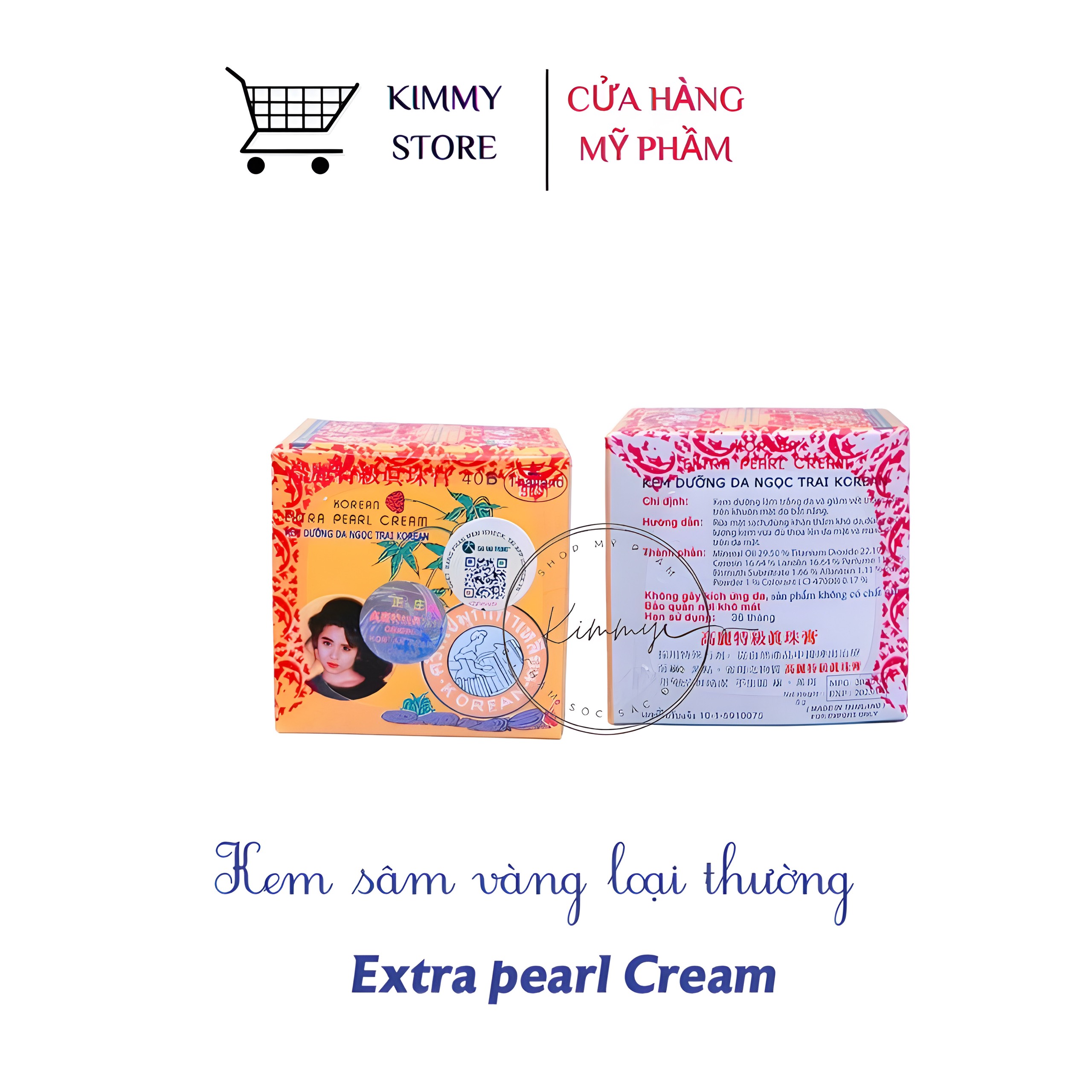 01 hộp kem trắng da sâm vàng thái 2 tem