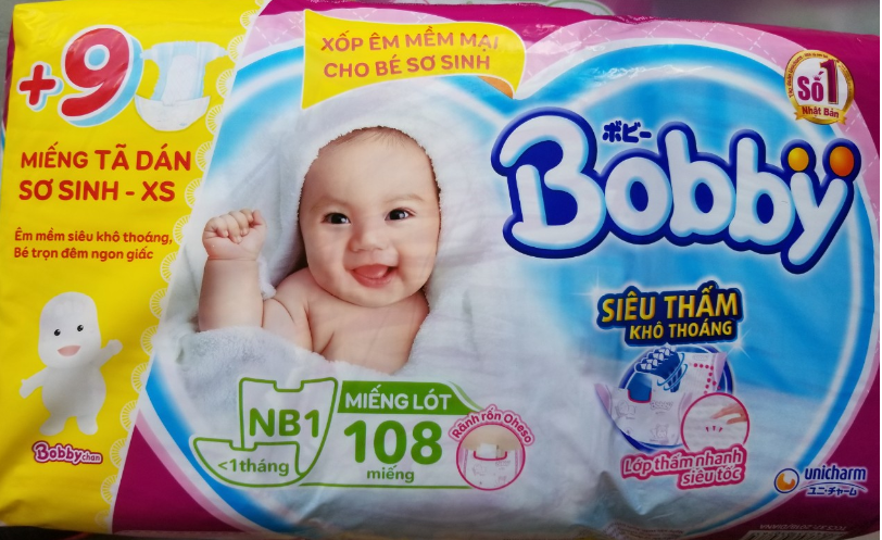 [HCM]Miếng lót sơ sinh NB1 bịch 108 miếng dành cho bé dưới 1 tháng tuổi