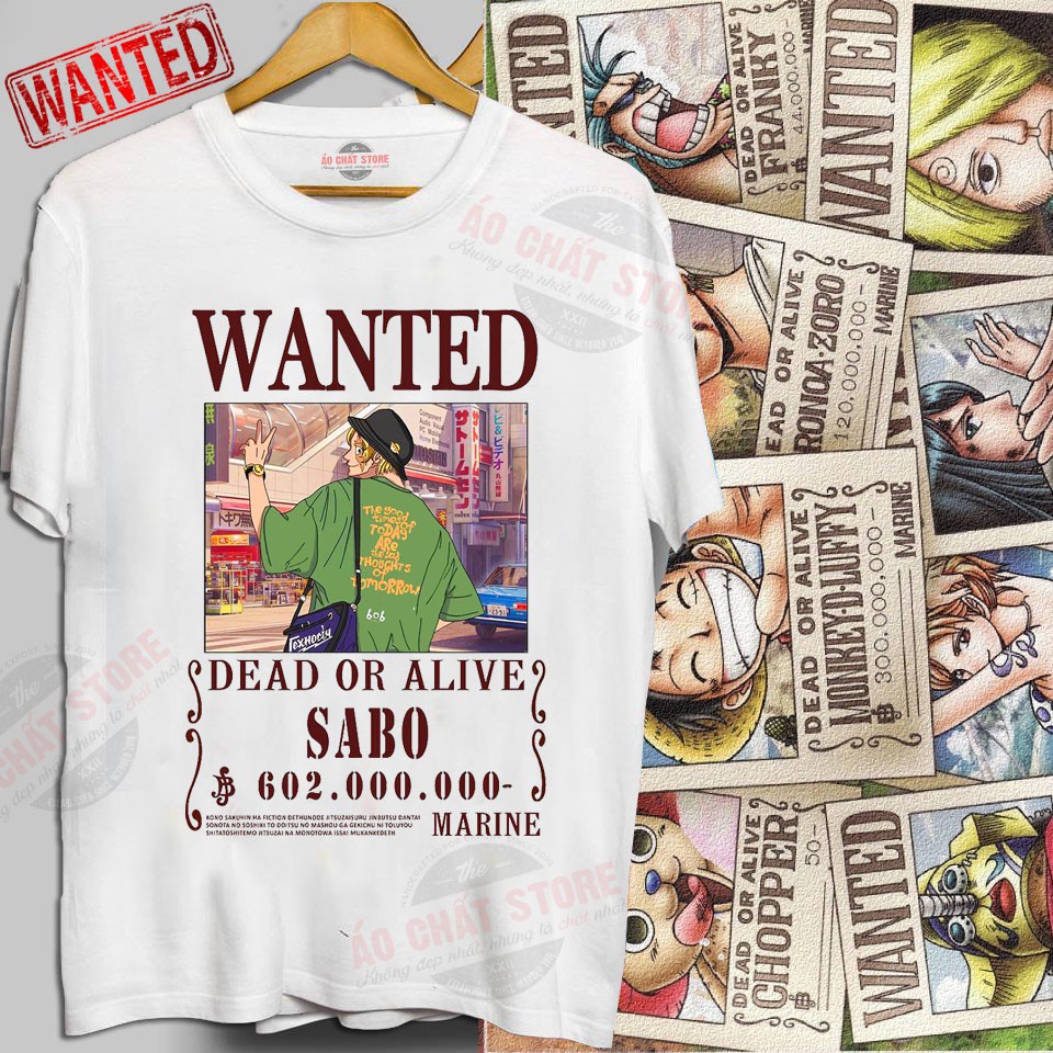 [HCM]Áo Thun One Piece SABO Truy Nã WANTED Siêu Đẹp | Hàng Độc Quyền OP93