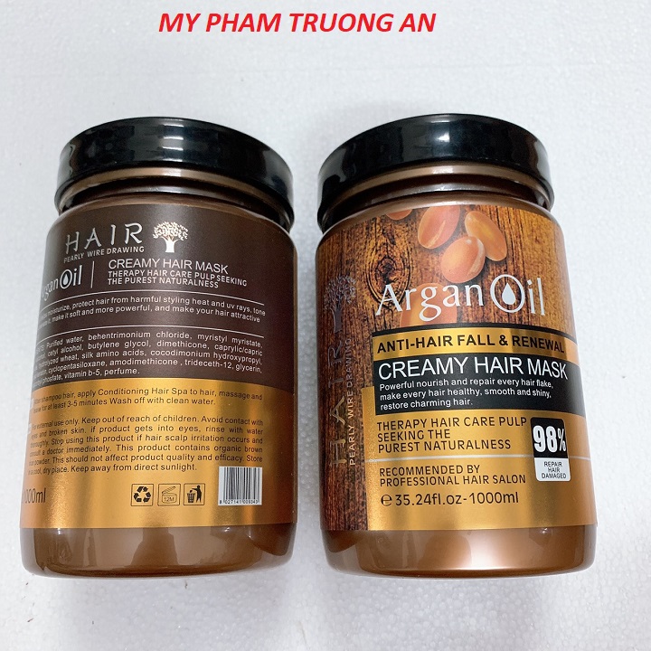 Kem ủ phục hồi tóc hư tổn siêu mượt Argan Oil 1000ml giá rẻ