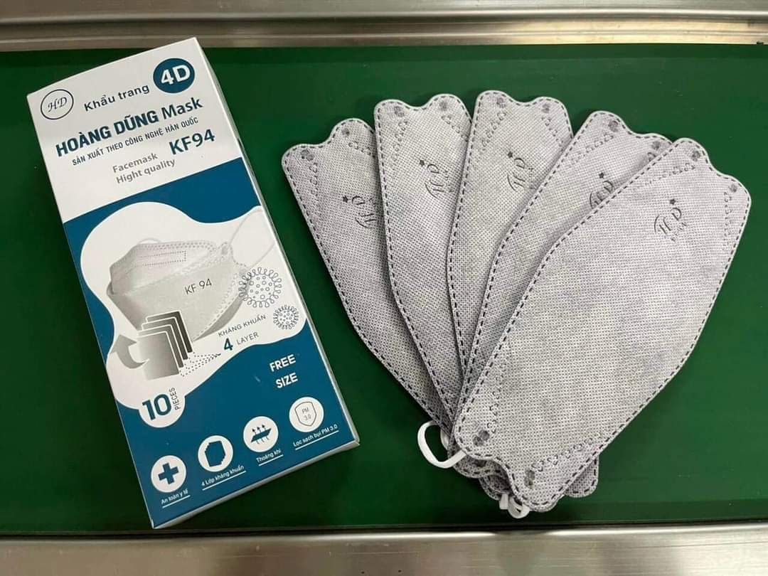Set 10 khẩu trang 4D KF94 Hoàng Dũng