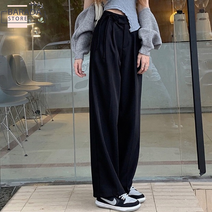Quần tây ống rộng ulzzang thắt dây 1 bên chất ruby cao cấp