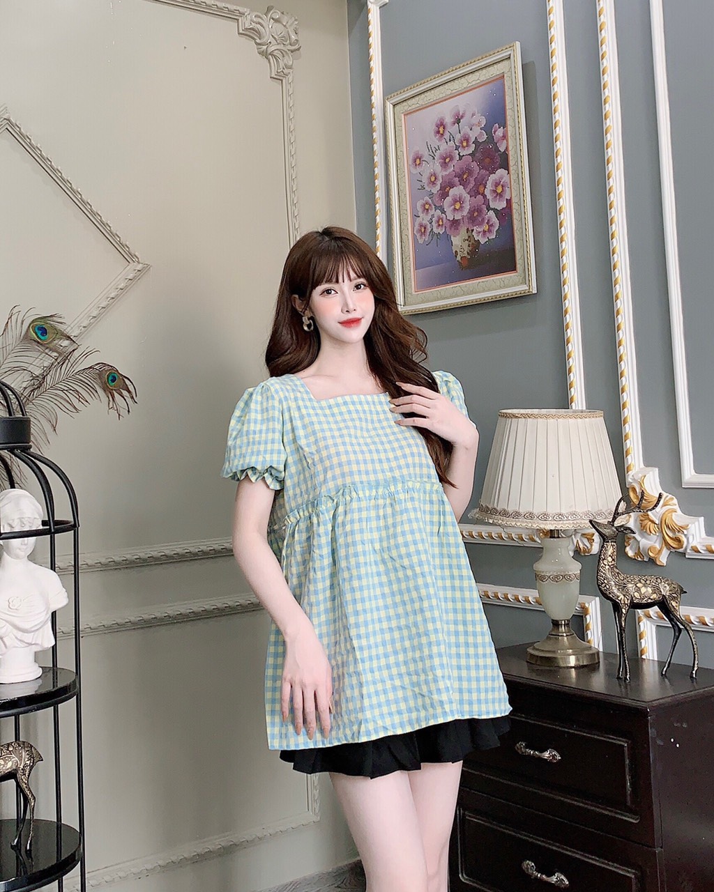 Áo bầu thiết kế kẻ xinh (ảnh thật)