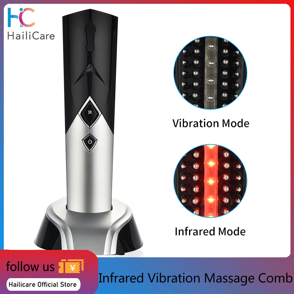 Hailicare Handheld Electric Laser Hair Growth Comb Scalp Massage Hair Brush Anti Hair Loss Infrared Therapy Treatment Hair Care