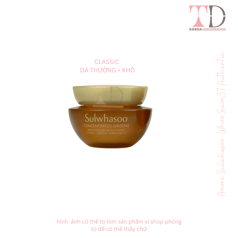 DẦU hoặc KHÔ Sulwhasoo Concentrated Ginseng Renewing Cream EX Soft Classic 5ml kem dưỡng da chiết xuất nhân sâm chống lão hóa Sulwhasoo tloskorea cũ