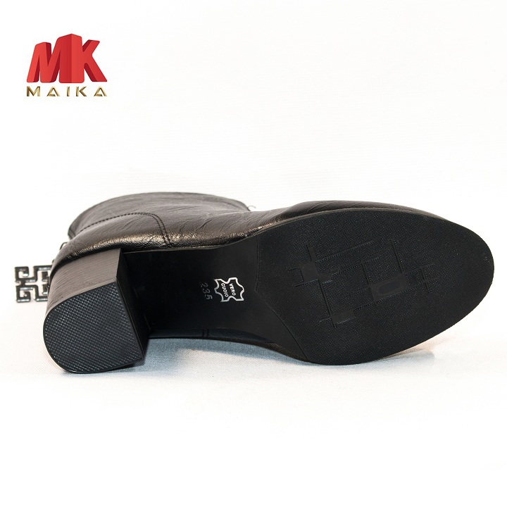 Boot Nữ Gót Vuông Cao 8cm cổ cao S128 Đen thời trang hiện đại cá tính MK STORE