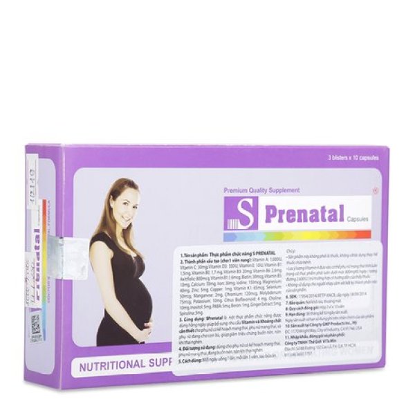 [ HÀNG CAO CẤP NHẬP KHẨU từ MỸ] Liệu trình 3 tháng 3 hộp S-Prenatal giúp bổ sung đầy đủ nhu cầu vitamin và khoáng chất thiết yếu cho phụ nữ mang thai cao cấp