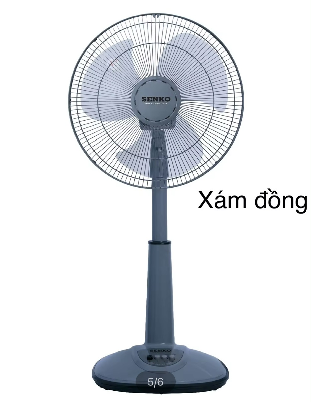 Quạt lỡ senko ống nhựa l1638 xám đồng hàng chính hãng_bảo hành động cơ 24 tháng