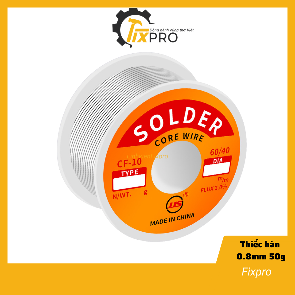 Thiếc hàn 50g Sn60/40 nhẹ lửa, bám thiếc tốt - Fixpro