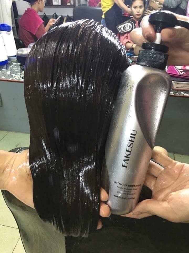 Hấp phủ lụa tơ tằm phục hồi tóc Fakeshu