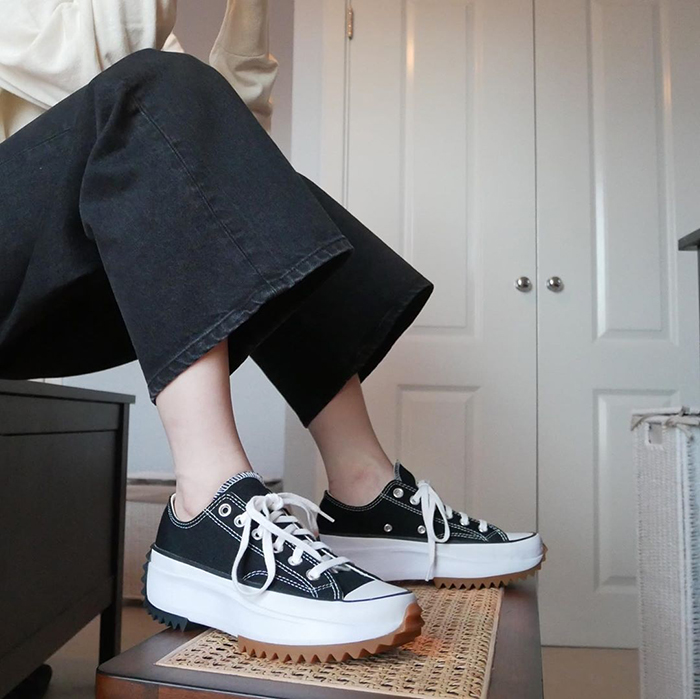 Giày Sneaker Converse Run Star Hike low black ( Tặng túi converse + bill + tất)