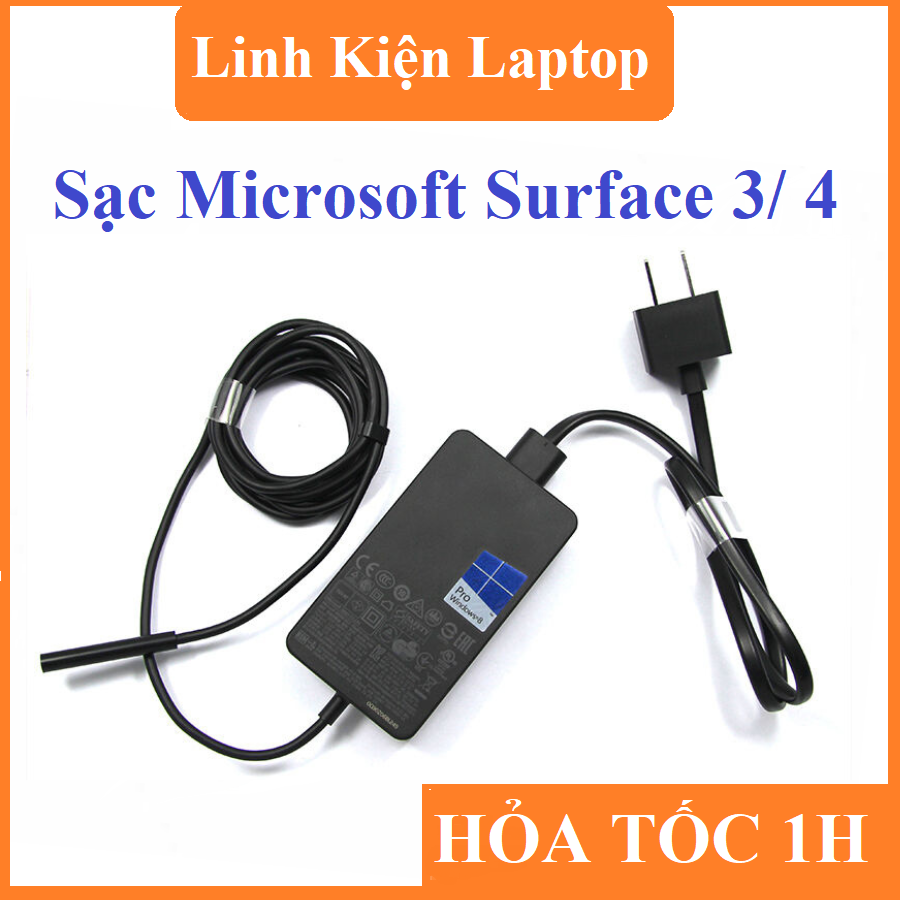 Sạc Microsoft Surface 3 4  + Tặng dây nguồn đi theo sạc !