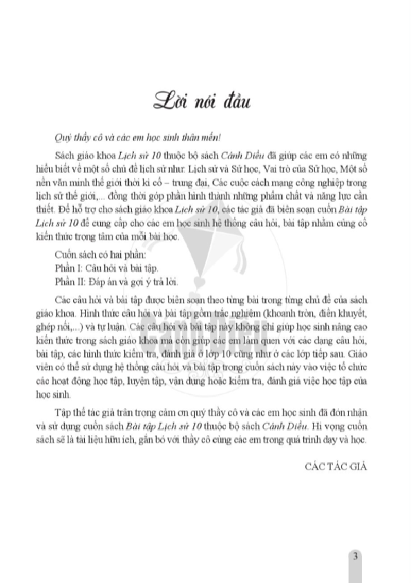 Bài Tập Lịch Sử lớp 10 - Canh dieu
