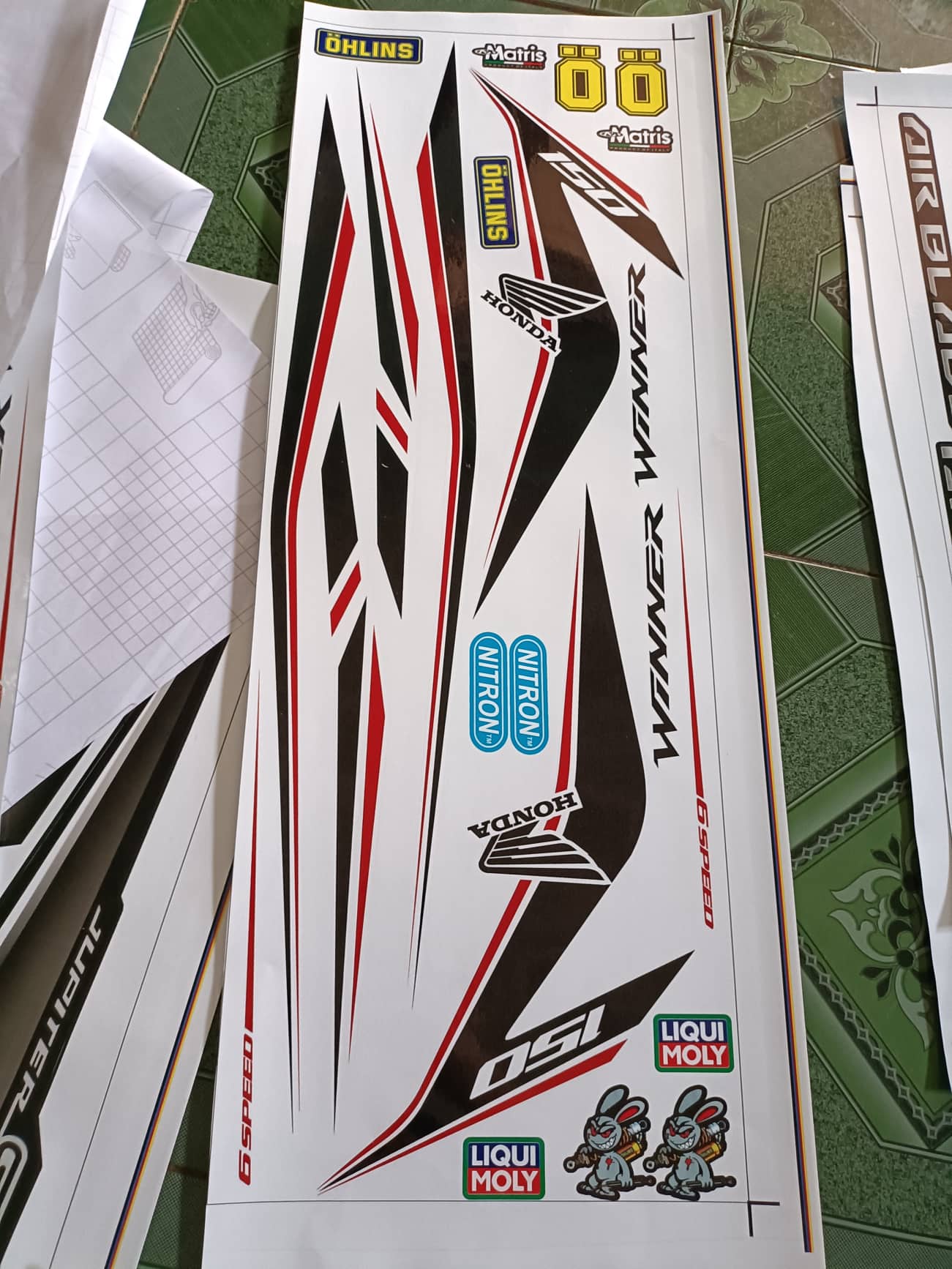 Tem rời winner 2018, decal 3 lớp ko bay màu
