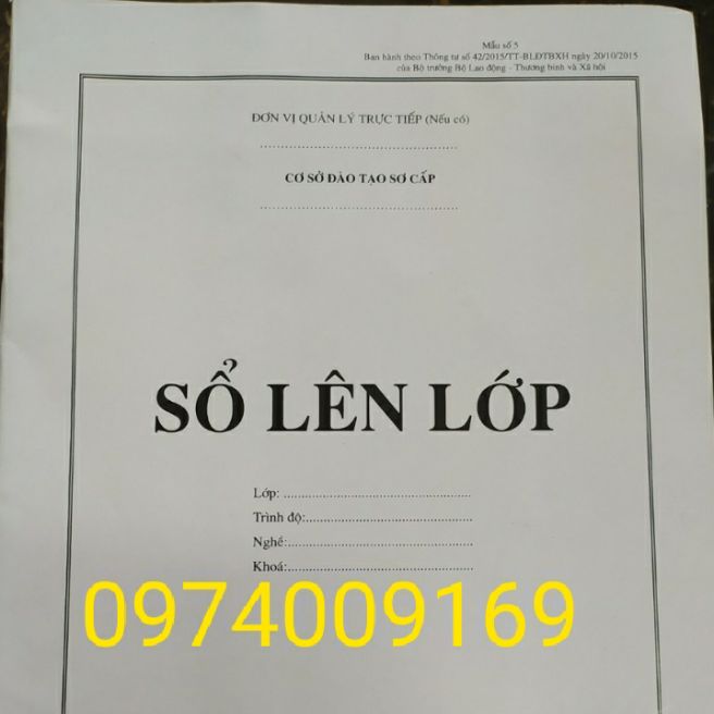 Sổ lên lớp mẫu 05 theo qd42