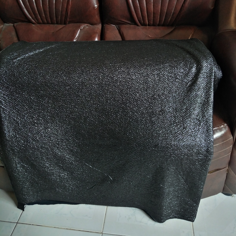 Vải thun màu đen nhủ bạc may đồ 40K/m (khổ 1.5m)