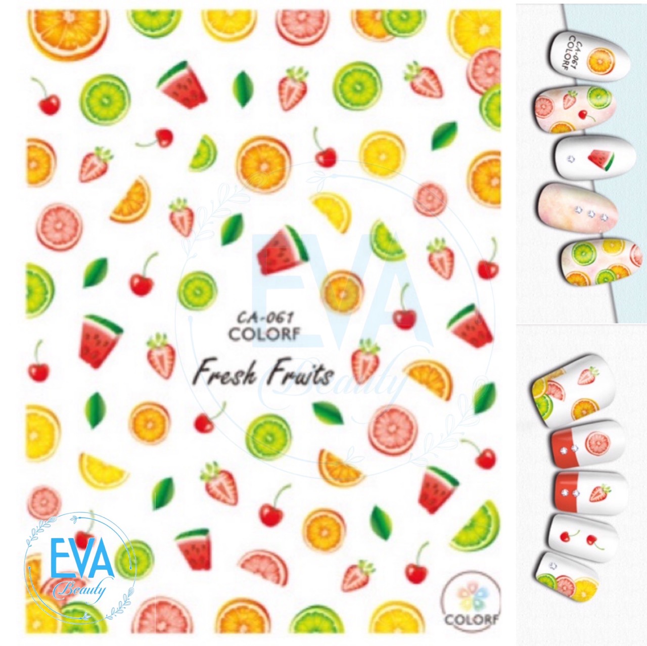 [HCM]Decal Dán Móng Tay 3D Nail Sticker Hoạ Tiết Trái Cây Nhiệt Đới Fresh Fruits CA061