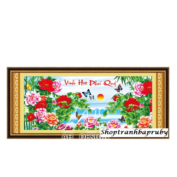 Tranh thêu Vinh Hoa Phú Quý 53426 kich thước 91 x 45cm