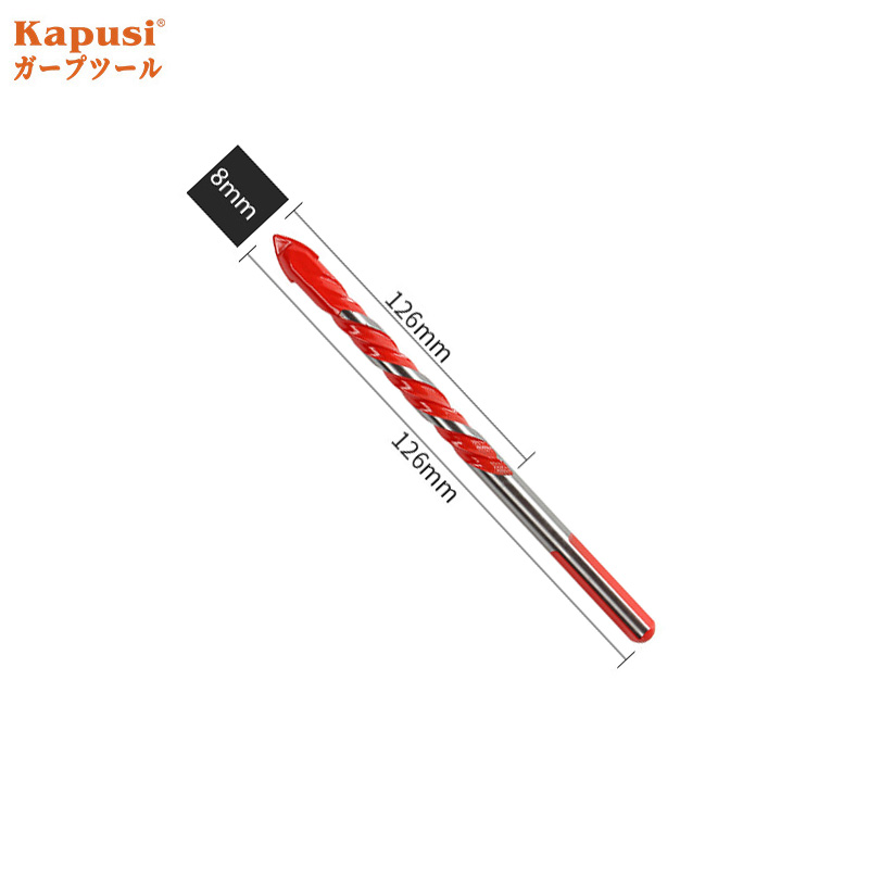 Mũi khoan đa năng 2 cạnh chân tam giác Kapusi cao cấp 12mm 10mm 8mm 6mm phù hợp khoan nhiều chất liệu – khoan gạch men, đá hoa, đá granit, nhựa, gỗ, thủy tinh, khoan kính, khoan gỗ, mũi khoan tường, mui khoan tuong, mui khoan da nang