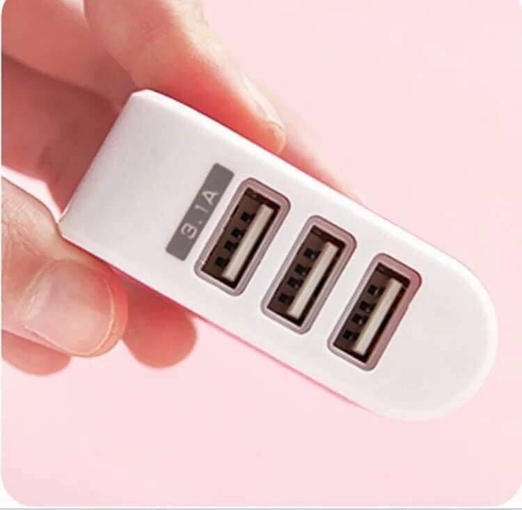 Ổ Cắm Sạc 3 Cổng USB 3.1A có đèn Led