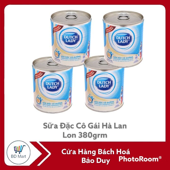 Set 4 lon sữa đặc cô gái hà lan nhãn xanh 380g - 11502.26