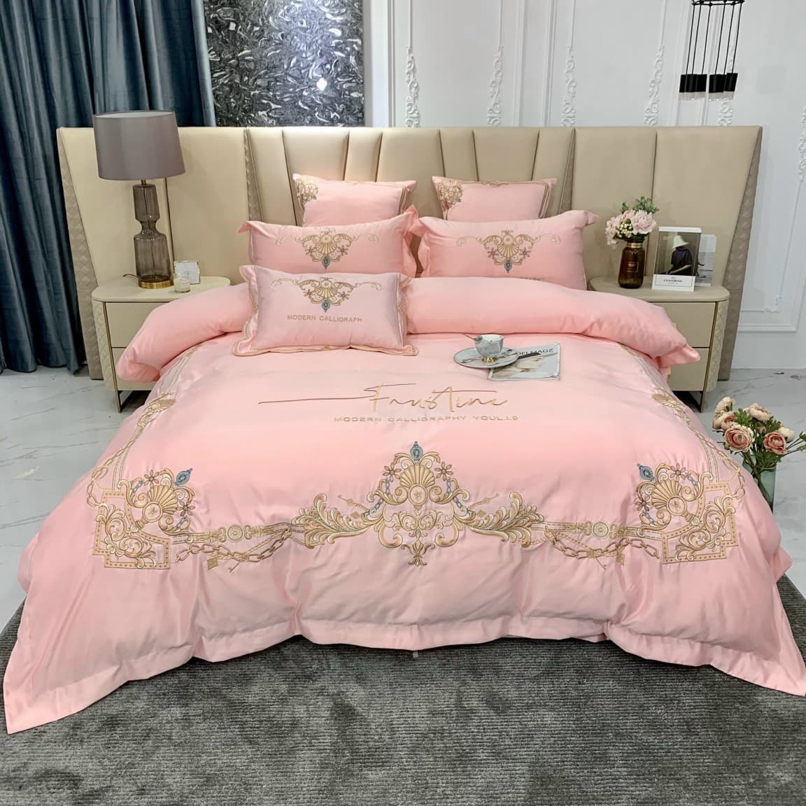 Bộ chăn ga gối lụa silk hoàng gia