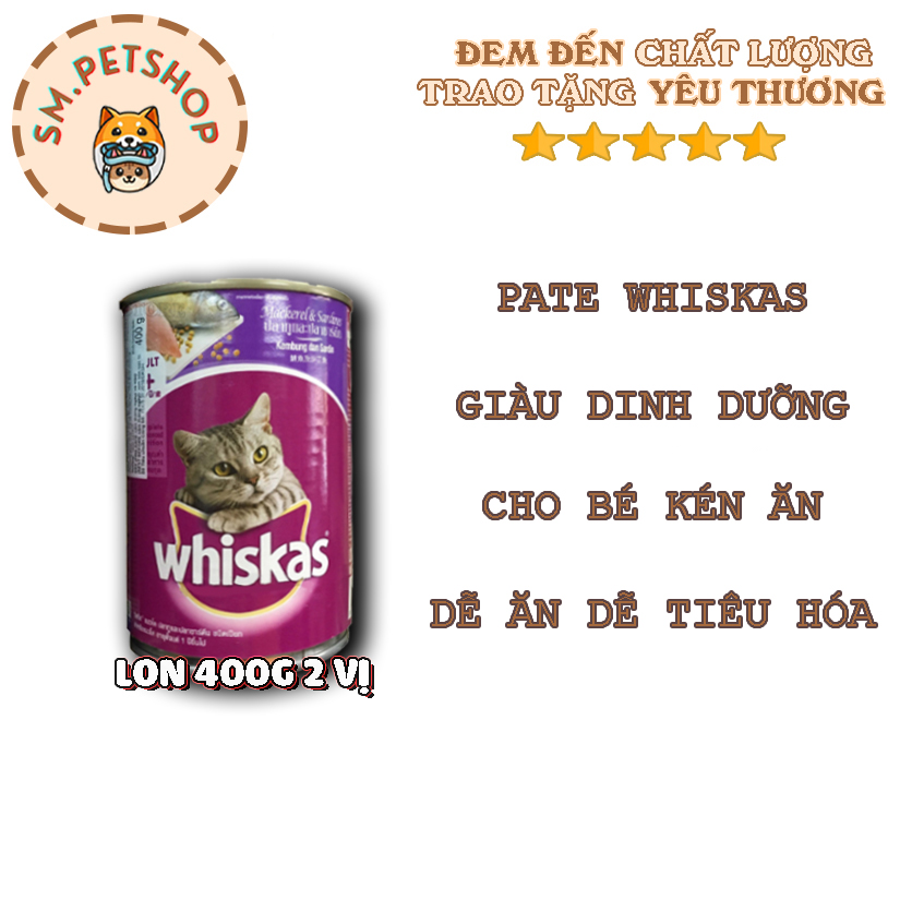 [HCM]PATE WHISKAS LON 400G DÀNH CHO MÈO