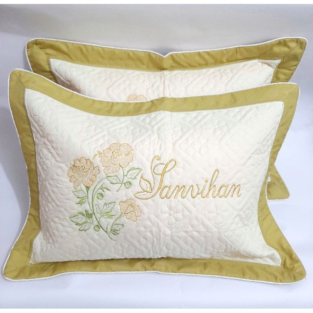 Vỏ Gối Cotton Satin Thêu Cao Cấp