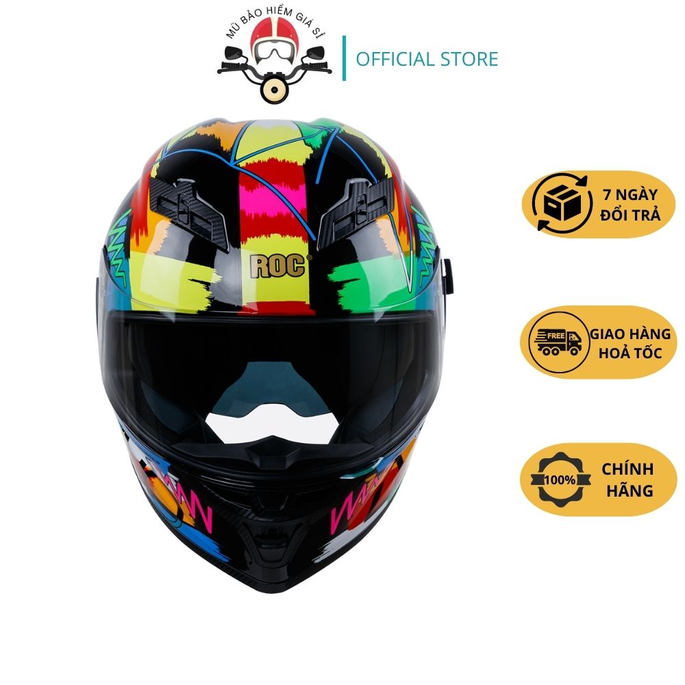 MŨ BẢO HIỂM FULLFACE ROC 03 TEM 46 - 2 KÍNH