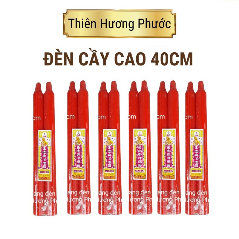 Đèn cầy đỏ cao 35cm 2 cây