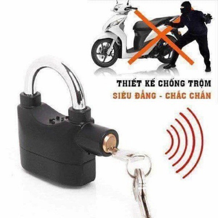 Ổ KHÓA CHỐNG TRỘM KINBAR CAO CẤP THÔNG MINH CHÍNH HÃNG CÓ CÒI BÁO ĐỘNG Ổ KHÓA XE MÁYXE ĐẠP NHÀ CỬA - TẶNG KÈM PIN Ổ KHÓA
