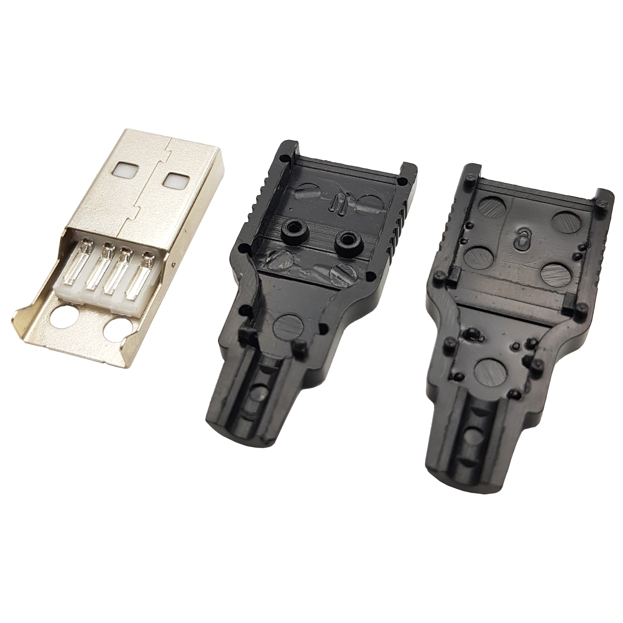 Đầu USB A Đực 4P kèm vỏ [ COMBO 3 CÁI]