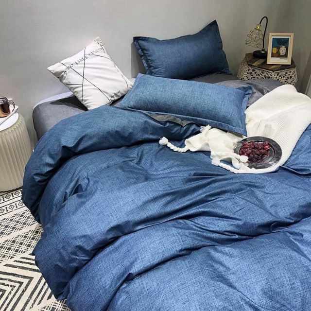 Cotton Poly Bộ Chăn Ga Gối Xước Phối Màu Bộ Chăn Ga Gối Cao Cấp Nhập Khẩu 5 Món, 4 Món Sản Phẩm Chăn Ga Gối Nệm Dùng 4 Mùa