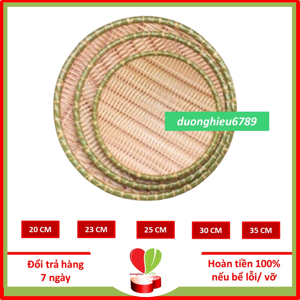 Đĩa phíp giả tre đan - mẹt đựng đồ ăn hình tròn