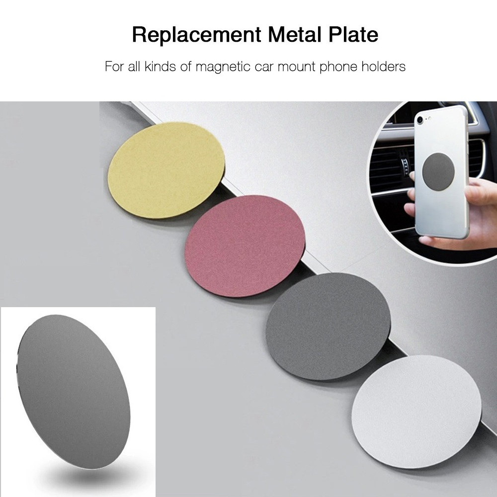 4 Pcs Random Color Metal Plate Sticker Replacement For Magnetic Car Mount Magnet Phone Holder