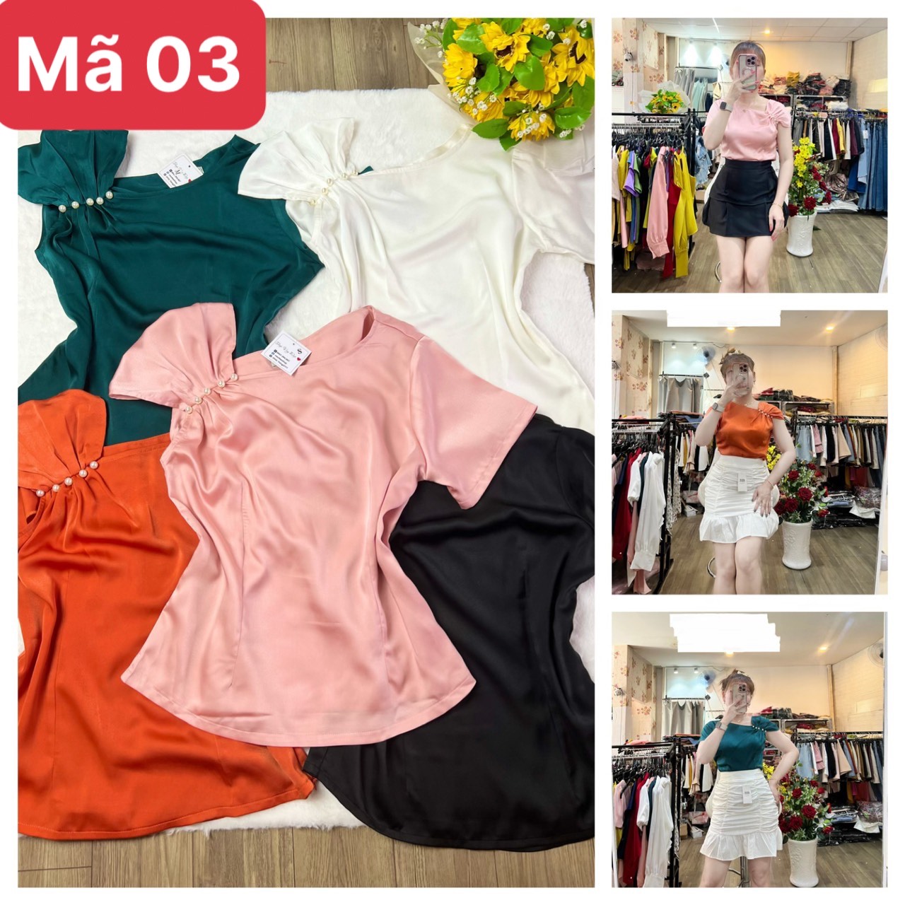 ÁO LỤA TAY ĐÍNH NGỌC NHIỀU SIZE HÀNG THIẾT KẾ