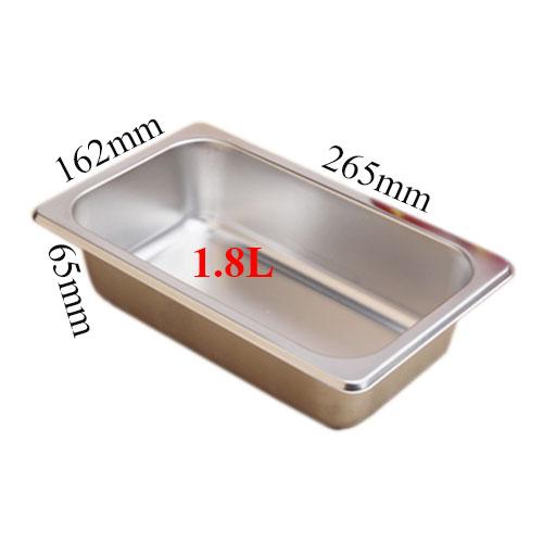 Khay inox GN 1/4 sâu 65mm đựng kem-trái cây-tiệc buffet