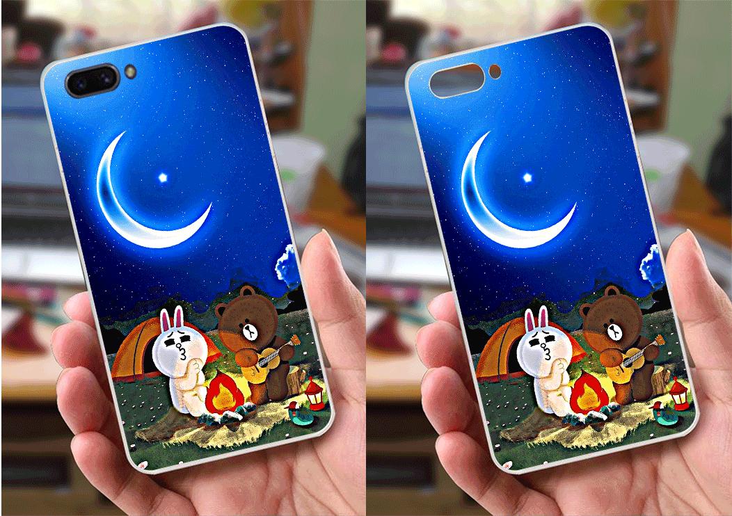 Ốp lưng Oppo A3s (dẻo viền trắng trong) - Gấu Thỏ Cắm Trại clk
