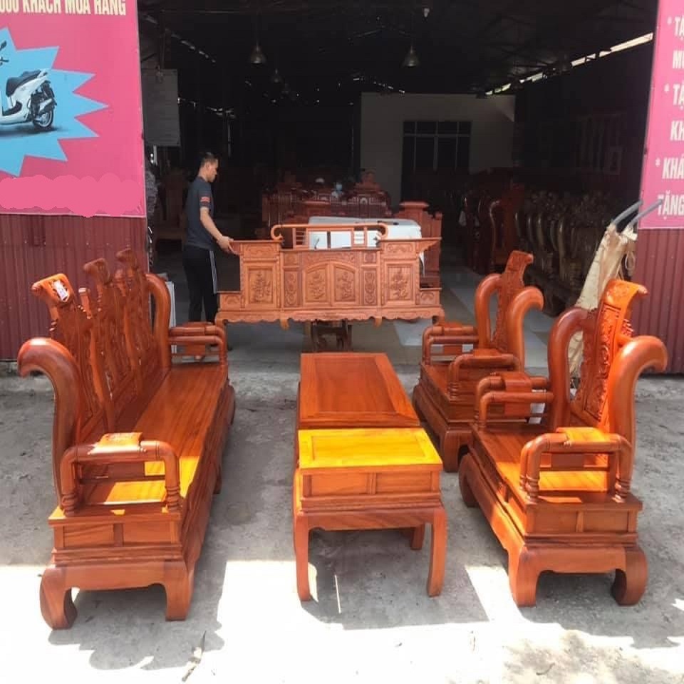 Bộ Bàn Ghế Tần Thủy Hoàng Gỗ Hương Đá