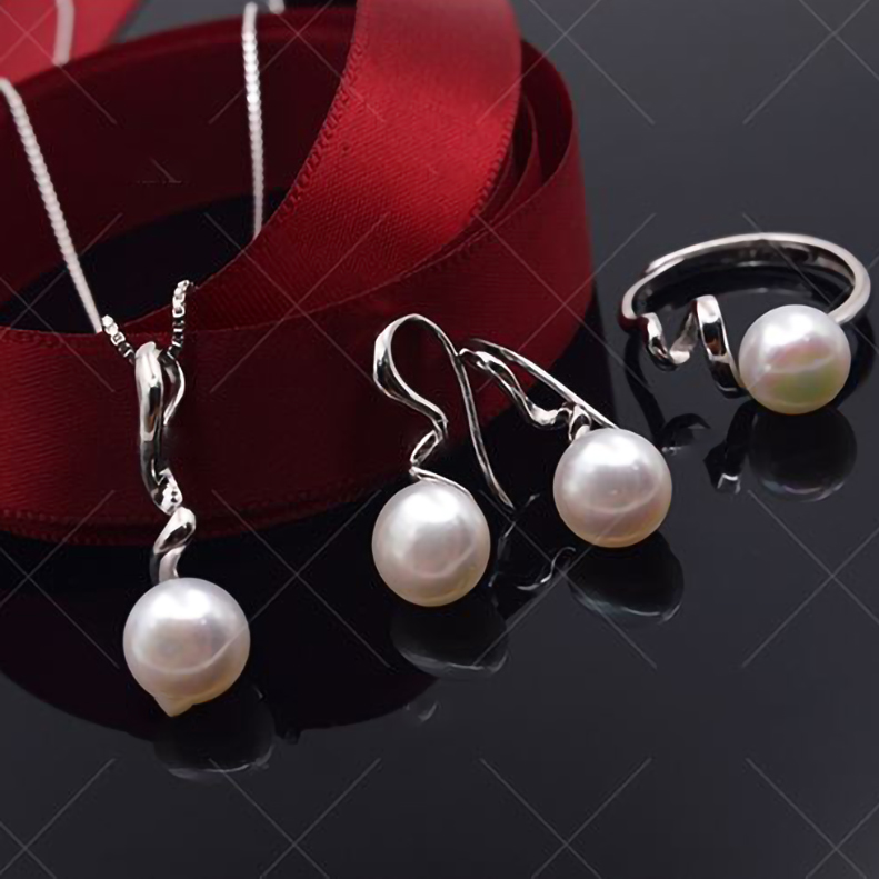 Set jewelry pearl 3 dish, pearl jewelry sets high-grade natural freshwater-BNT2727-pearl jewelry