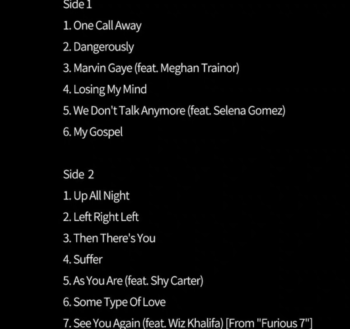 Đĩa nhạc than vinyl Charlie Puth Mars 12 inch