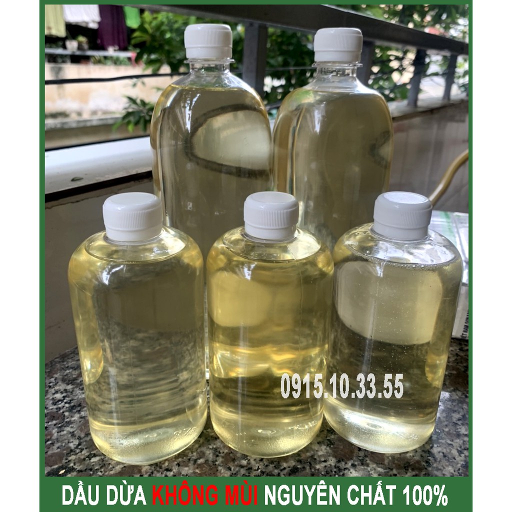 1 LÍT - Dầu Dừa Bến Tre Không Mùi , nguyên chất 100% ( Mge, dưỡng tóc, chống rạn bà bầu, chống hăm cho bé,,,,)