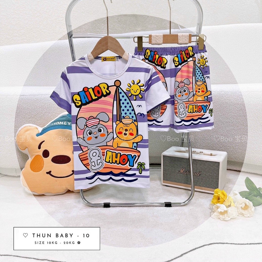 [HCM] (14-20kg) Đồ bộ đùi baby thun lạnh cho bé trai hoặc bé gái. doraemon - báo hồng - Boo nam - mario - looney tunes - ếch xanh keroppi - super cat - cún/chó snoopy - garfield - tom and jerry - ku shin cậu bé bút chì - gấu pooh. hongduyen_2188