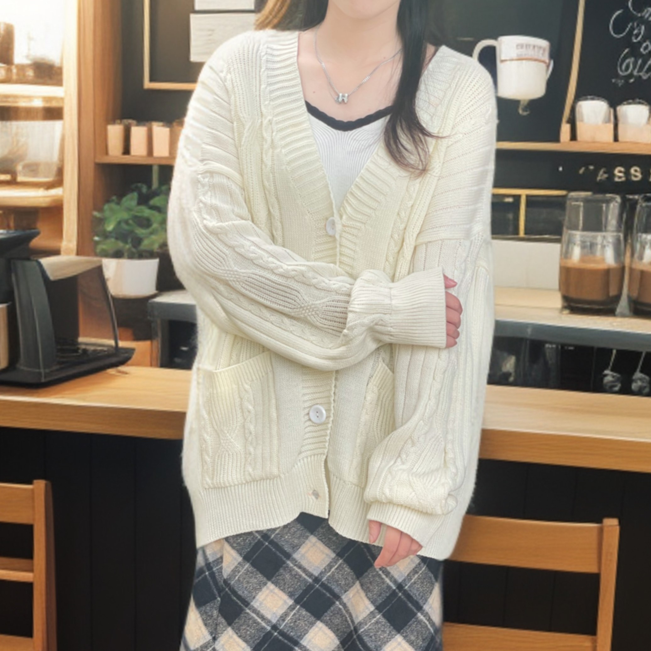 [SIÊU SALE NĂM MỚI] [FREESHIP + VOUCHER] Áo khoác cardigan len thừng túi trước oversize