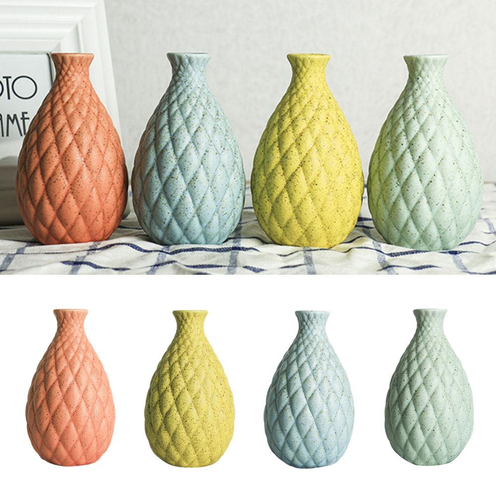 Mingrui Store Convex Ceramic Flower Pot Vase Delicate Creative Gifts Table Top