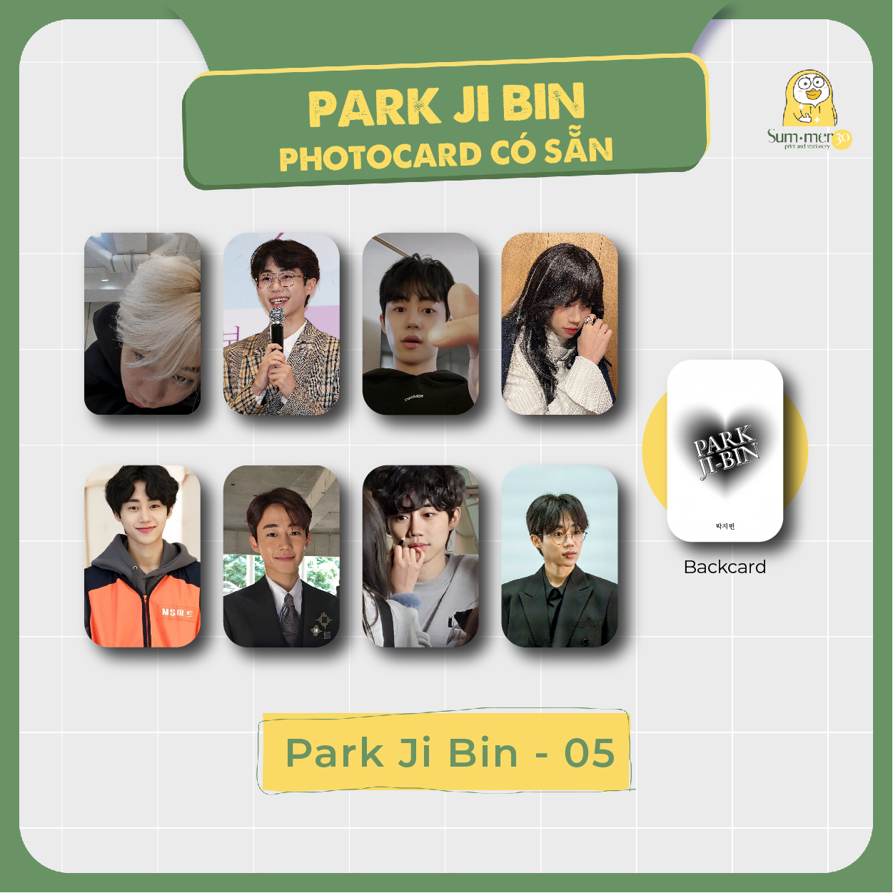 Sum.mer30 - [SẴN] Set 8 card bo góc Park Ji Bin
