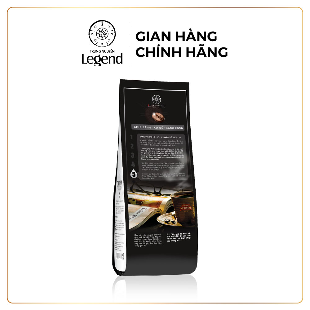 Trung Nguyen Legend Roasted and Ground Coffee Filtered 5 – 500Gr Pack – Arabica Beans, Mild Taste, Fragrant Aroma