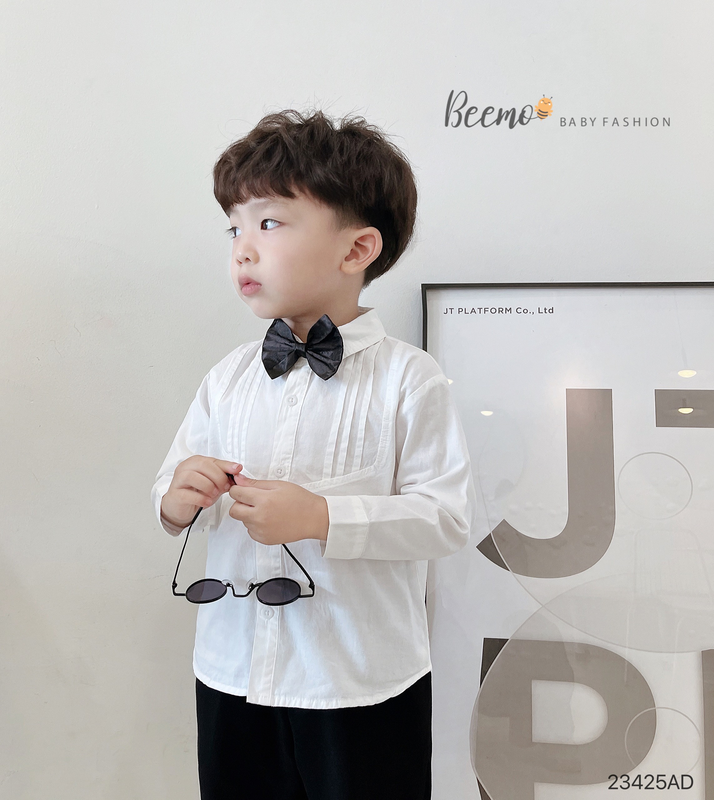 [CHÍNH HÃNG] Áo sơ mi trắng/ phối kẻ caro bé trai phong cách soái ca Hàn Quốc BERNIE/ BEEMO